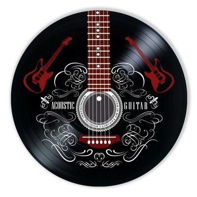 Vinyl Record Decor Guitar 12" 594-3-1 photo