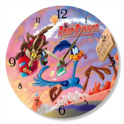 Настінний вініловий годинник Дорожній бігун, діаметр 30см UF-Clock-C-Road Runner-2 фото