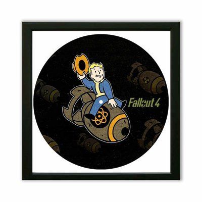Настінний вініловий декор в дерев'яній рамці Fallout, розміром 36см 253-4-1 фото