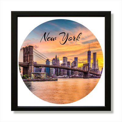 Vinyl Record Decor in a Wooden Frame New York 14" 31-4-1 photo