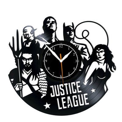 Настінний вініловий годинник Ліга справедливості, діаметр 30см Vinyl-Clock-M-Justice League-6 фото