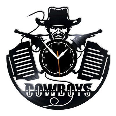 Настінний вініловий годинник Ковбой, діаметр 30см Vinyl-Clock-M-Cowboy-1 фото