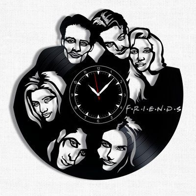 Настінний вініловий годинник Друзі, діаметр 30см Vinyl-Clock-M-Friends-1 фото