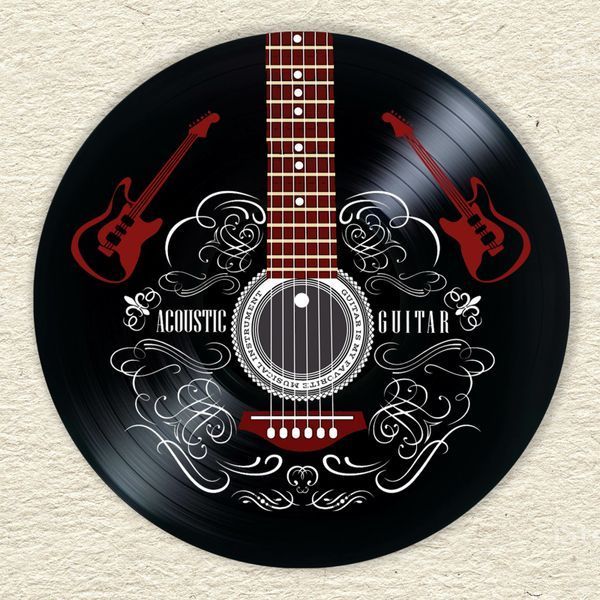 Vinyl Record Decor Guitar 12" 594-3-1 photo