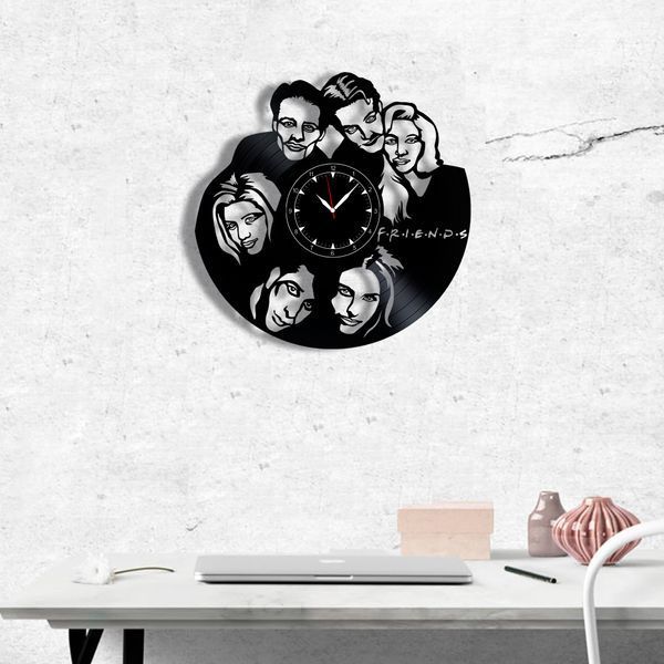 Настінний вініловий годинник Друзі, діаметр 30см Vinyl-Clock-M-Friends-1 фото