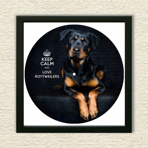 Vinyl Record Decor in a Wooden Frame Rottweilers 14" UF-Frame-Rottweilers-1 photo