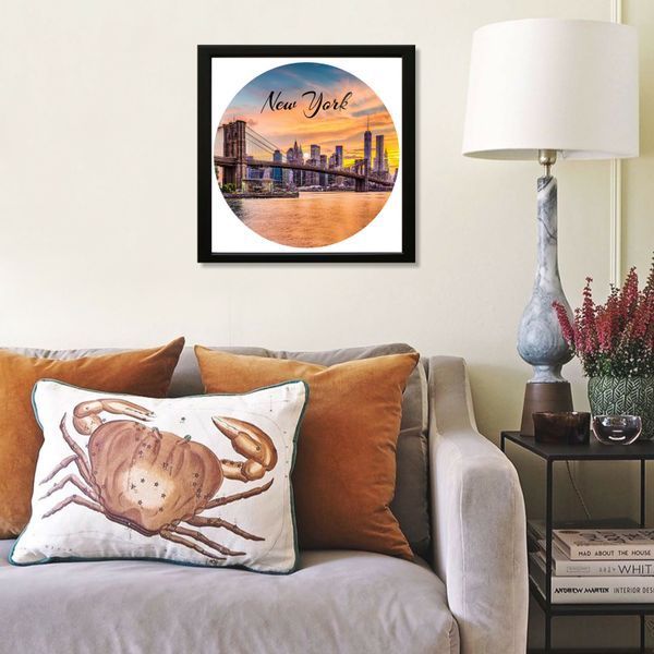 Vinyl Record Decor in a Wooden Frame New York 14" 31-4-1 photo
