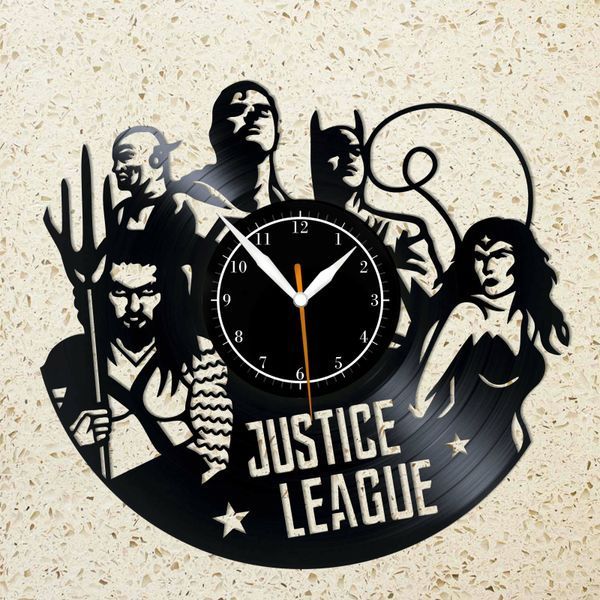 Настінний вініловий годинник Ліга справедливості, діаметр 30см Vinyl-Clock-M-Justice League-6 фото