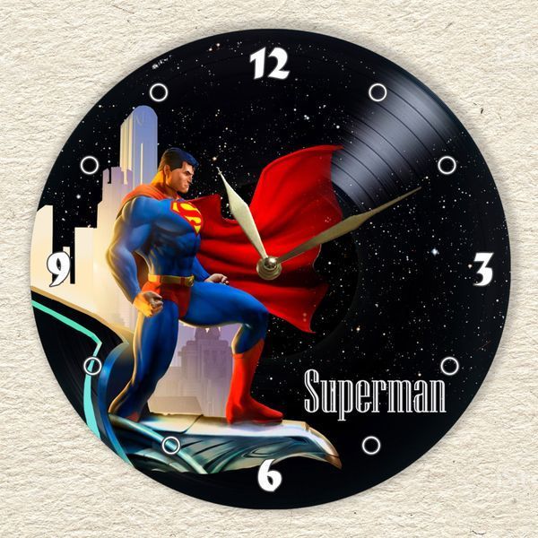 Wall Vinyl Record Clock Superman 12" UF-Clock-Superman-1 photo