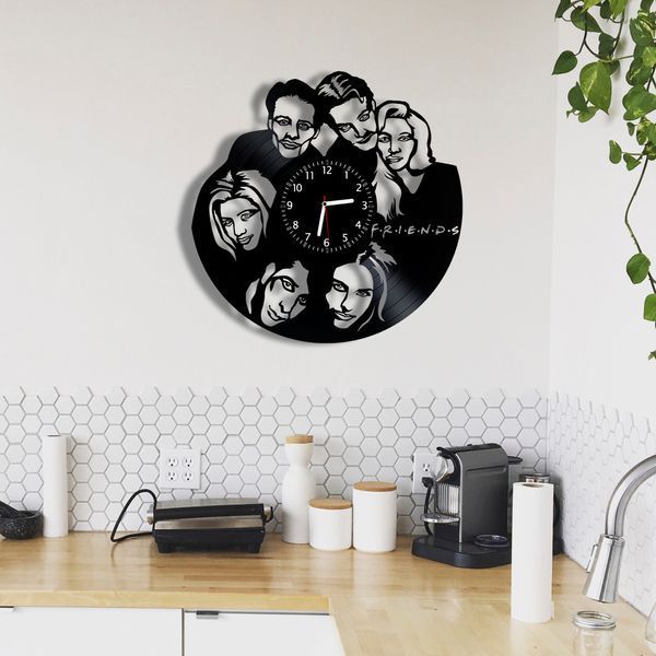 Настінний вініловий годинник Друзі, діаметр 30см Vinyl-Clock-M-Friends-1 фото