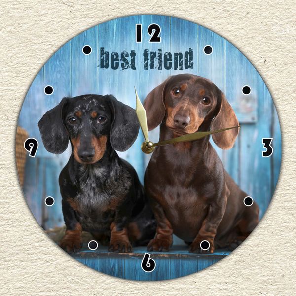 Wall Vinyl Record Clock Dachshunds 12" UF-Clock-Dachshunds-1 photo