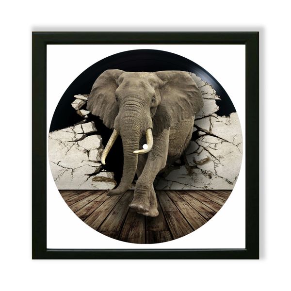 Vinyl Record Decor in a Wooden Frame Elephant 14" UF-Frame-Elephant-2 photo