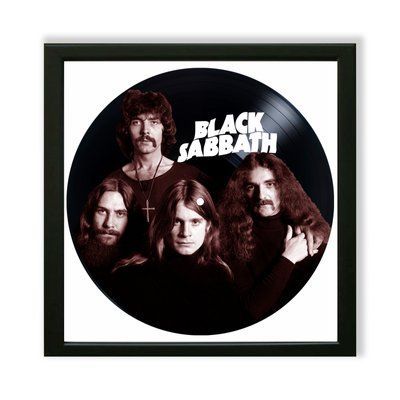 Настінний вініловий декор в дерев'яній рамці Black Sabbath, розміром 36см 507-4-1 фото