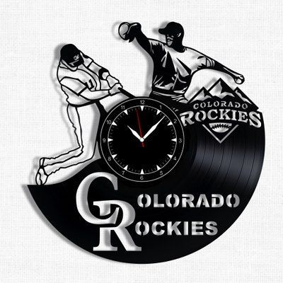 Настінний вініловий годинник Колорадо Рокіс, діаметр 30см Vinyl-Clock-Colorado Rockies-1 фото