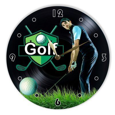 Wall Vinyl Record Clock Golf 12" 214-2-1 photo