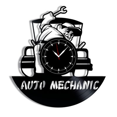 Wall Vinyl Record Clock Auto Mechanic 12" Vinyl-Clock-Auto Mechanic-1 photo