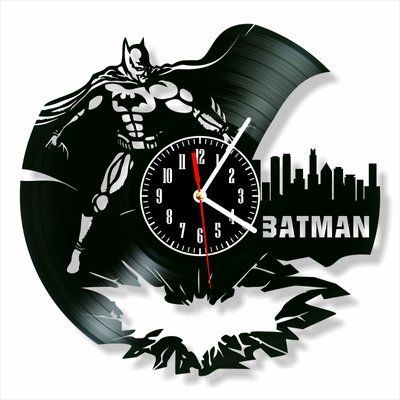 Настінний вініловий годинник Бетмен, діаметр 30см Vinyl-Clock-M-Batman-2 фото