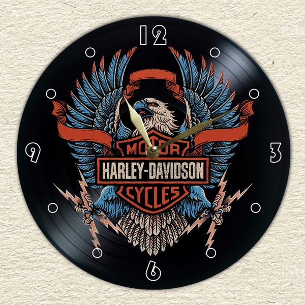 Wall Vinyl Record Clock Harley Davidson 12" UF-Clock-Harley Davidson-4 photo