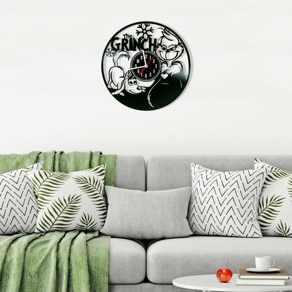 Wall Vinyl Record Clock Grinch 12" 141-1-6 photo