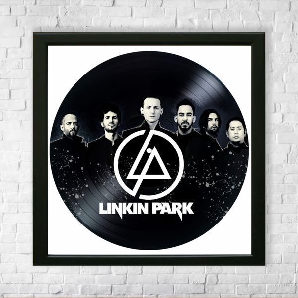 Настінний вініловий декор в дерев'яній рамці Linkin Park, розміром 36см 549-4-1 фото
