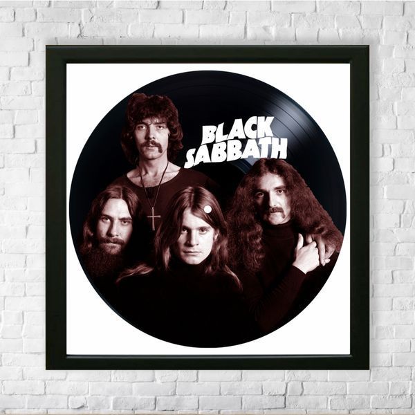 Настінний вініловий декор в дерев'яній рамці Black Sabbath, розміром 36см 507-4-1 фото