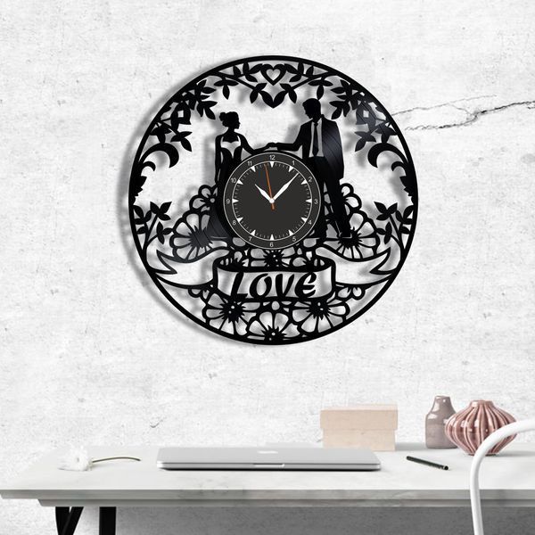 Wall Vinyl Record Clock Love 12" 125-1-6 photo