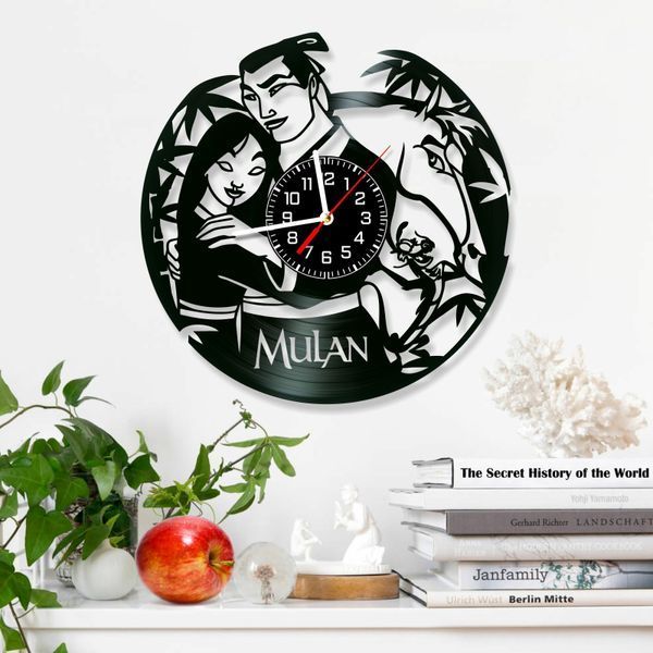 Настінний вініловий годинник Мулан, діаметр 30см Vinyl-Clock-C-Mulan-2 фото