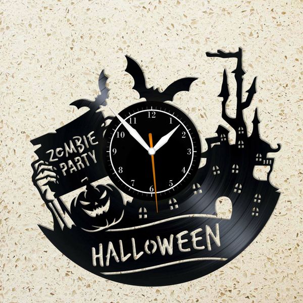 Wall Vinyl Record Clock Halloween 12" Vinyl-Clock-Halloween-5 photo