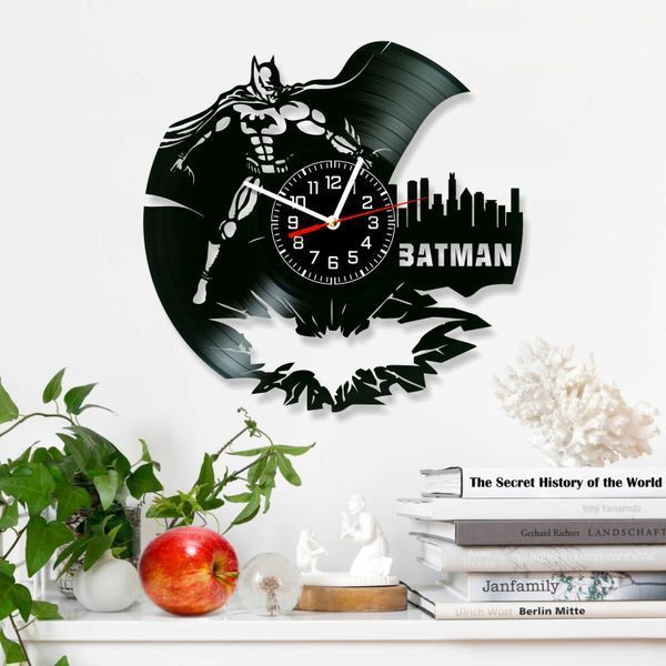 Настінний вініловий годинник Бетмен, діаметр 30см Vinyl-Clock-M-Batman-2 фото