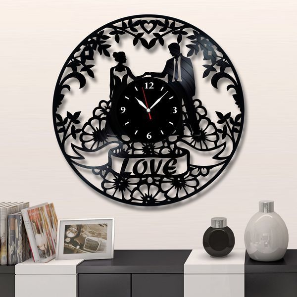 Wall Vinyl Record Clock Love 12" 125-1-6 photo