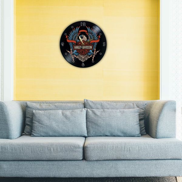 Wall Vinyl Record Clock Harley Davidson 12" UF-Clock-Harley Davidson-4 photo