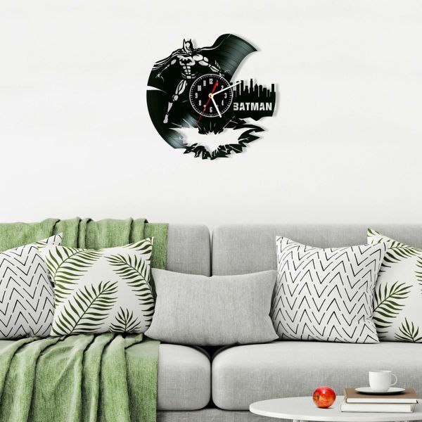 Настінний вініловий годинник Бетмен, діаметр 30см Vinyl-Clock-M-Batman-2 фото