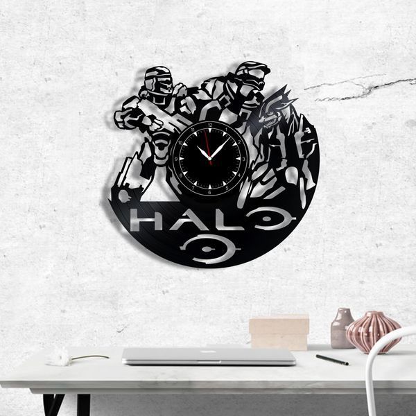 Настінний вініловий годинник Halo, діаметр 30см Vinyl-Clock-Halo-2 фото
