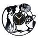 Wall Vinyl Record Clock Dogs 12" 48-1-2 photo