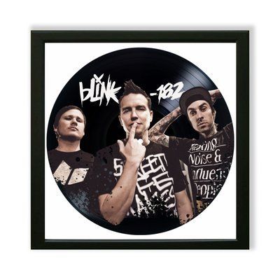Настінний вініловий декор в дерев'яній рамці Blink-182, розміром 36см 508-4-1 фото