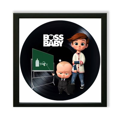 Vinyl Record Decor in a Wooden Frame Boss Baby 14" UF-Frame-C-Boss Baby-1 photo