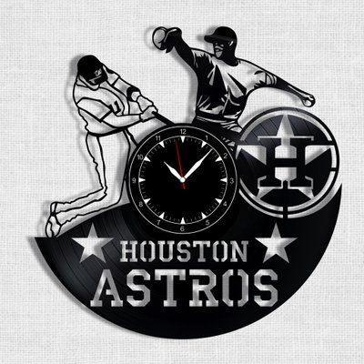 Настінний вініловий годинник Х'юстон Астрос, діаметр 30см Vinyl-Clock-Houston Astros-1 фото
