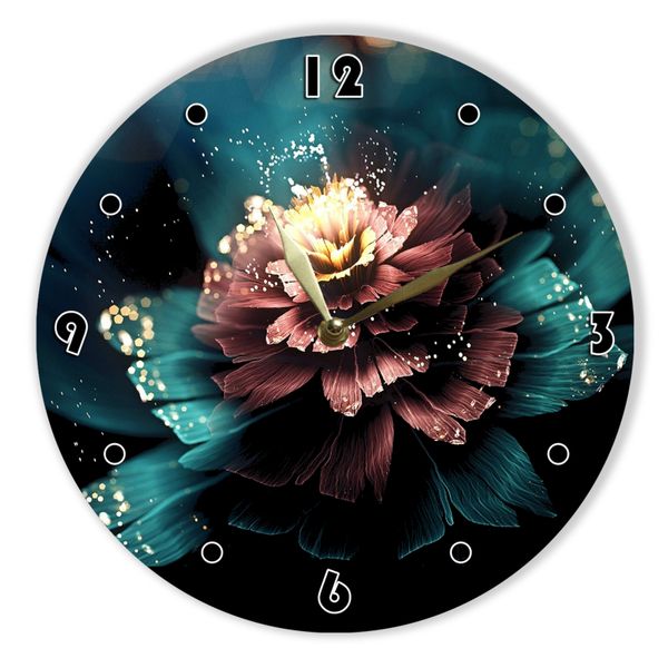 Wall Vinyl Record Clock Flowers 12" UF-Clock-Flowers-2 photo