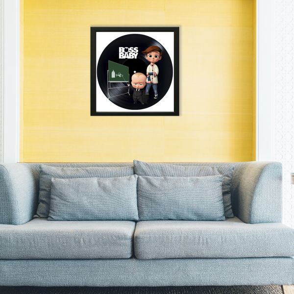 Vinyl Record Decor in a Wooden Frame Boss Baby 14" UF-Frame-C-Boss Baby-1 photo