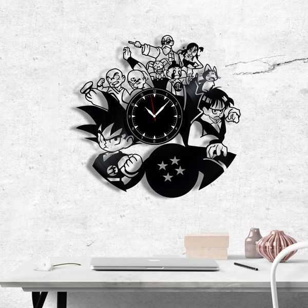 Настінний вініловий годинник Перли дракона, діаметр 30см Vinyl-Clock-Dragon Ball-3 фото