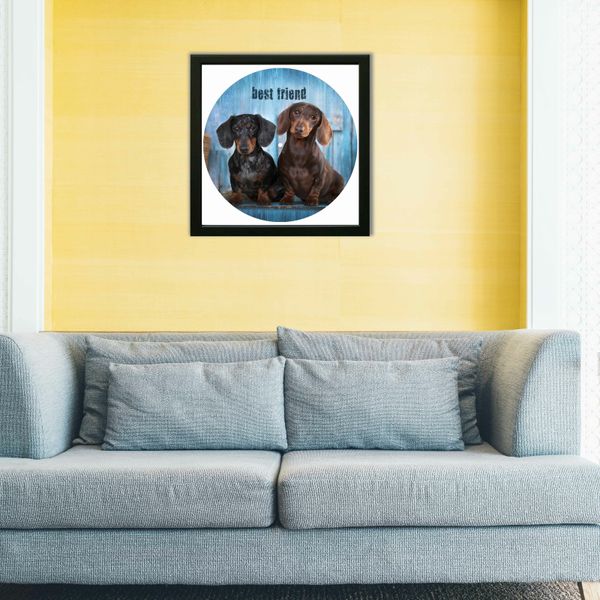 Vinyl Record Decor in a Wooden Frame Dachshunds 14" UF-Frame-Dachshunds-1 photo