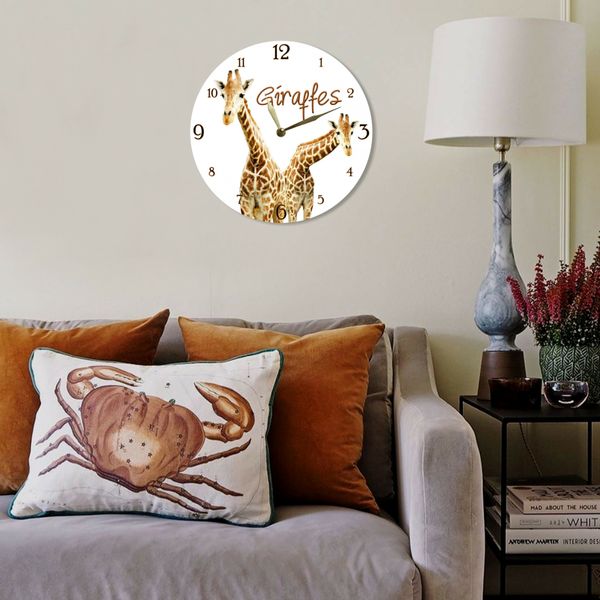 Wall Vinyl Record Clock Giraffes 12" UF-Clock-Giraffes-1 photo