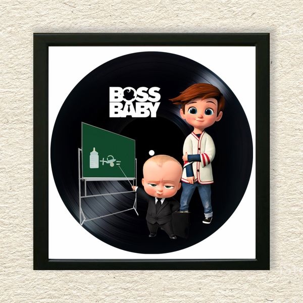 Vinyl Record Decor in a Wooden Frame Boss Baby 14" UF-Frame-C-Boss Baby-1 photo