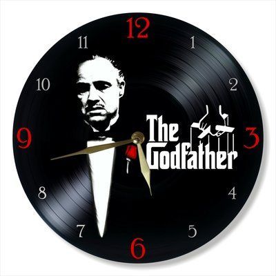 Настінний вініловий годинник Хрещений батько, діаметр 30см UF-Clock-M-The Godfather-1 фото