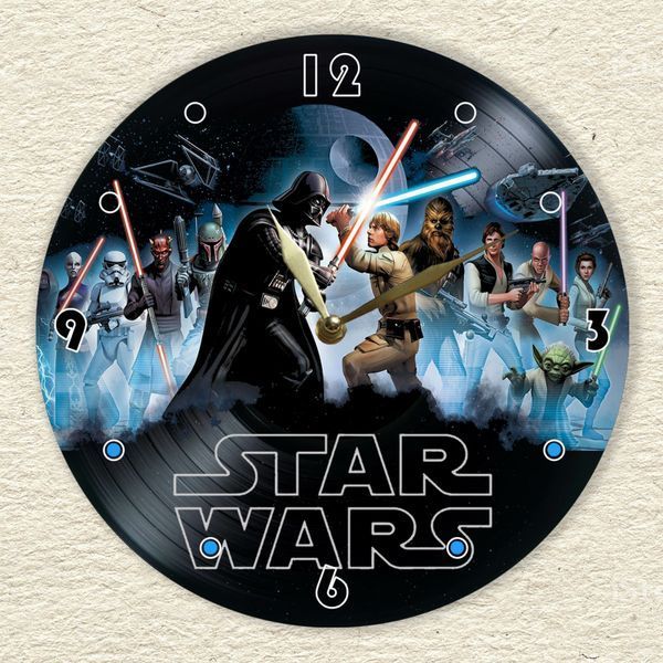 Настінний вініловий годинник Зоряні війни, діаметр 30см UF-Clock-Star Wars-2 фото