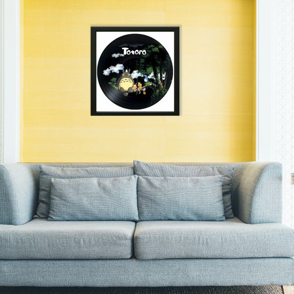 Vinyl Record Decor in a Wooden Frame My Neighbor Totoro 14" UF-Frame-My Neighbor Totoro-2 photo