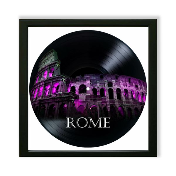 Vinyl Record Decor in a Wooden Frame Rome 14" UF-Frame-Rome-1 photo