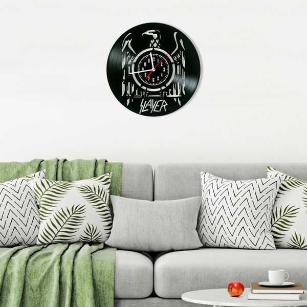 Настінний вініловий годинник Slayer, діаметр 30см Vinyl-Clock-Slayer-1 фото