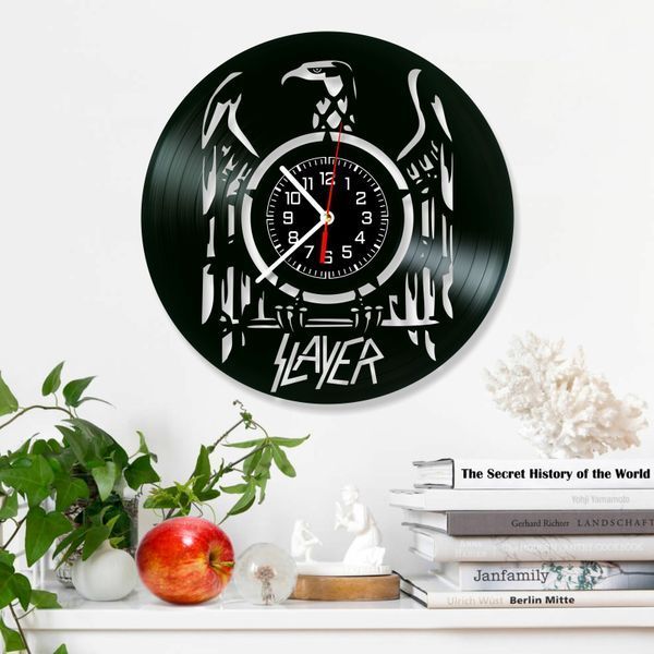 Настінний вініловий годинник Slayer, діаметр 30см Vinyl-Clock-Slayer-1 фото