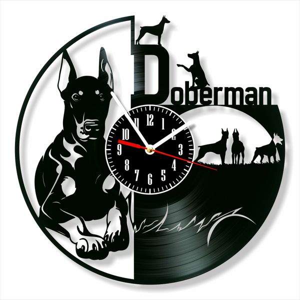 Wall Vinyl Record Clock Doberman 12" Vinyl-Clock-Doberman-2 photo